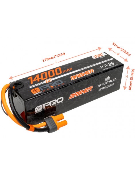 11.1V 14000mAh 3S 120C Smart G2 Pro Basher LiPo: IC5