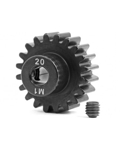 Traxxas Gear, 20T pinion 1.0M, hardened steel (fits 5mm shaft)