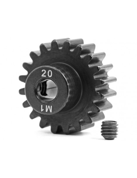 Traxxas Gear, 20T pinion 1.0M, hardened steel (fits 5mm shaft)