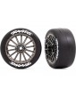 Traxaxs Tires and wheels 2.0", multi-spoke black chrome wheels, slick tires (front) (2)