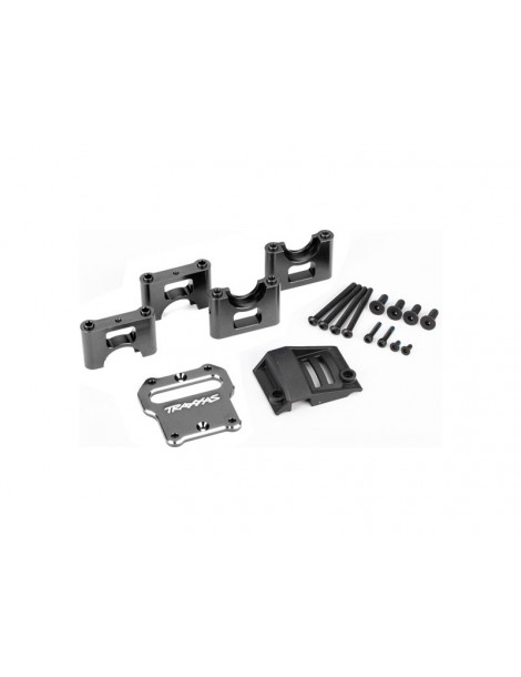 Traxxas Mount, center differential carrier, aluminum (dark titanium-anodized)