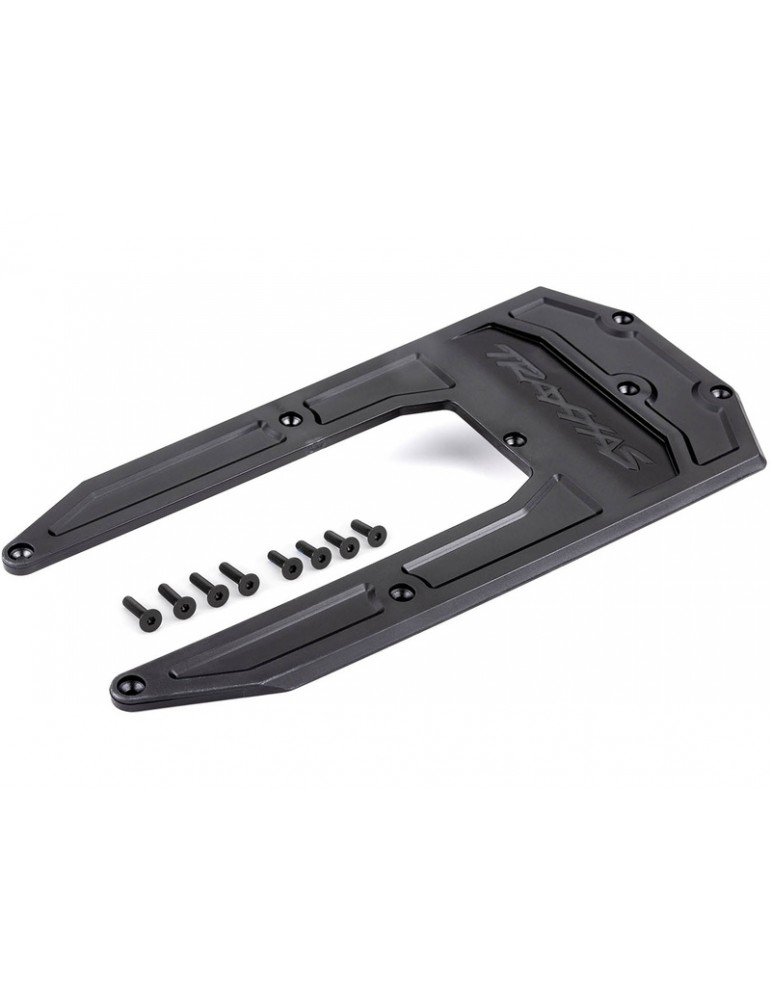 Traxxas Skidplate, chassis, black (fits Sledge)