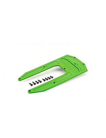 Traxxas Skidplate, chassis, green (fits Sledge)