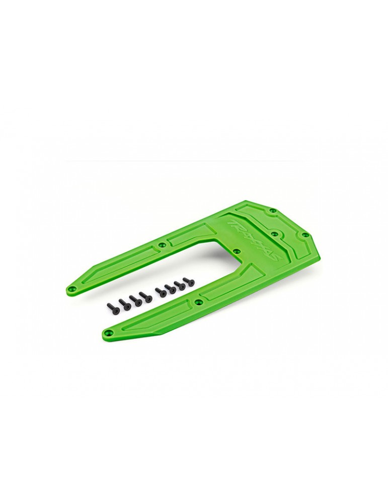 Traxxas Skidplate, chassis, green (fits Sledge)