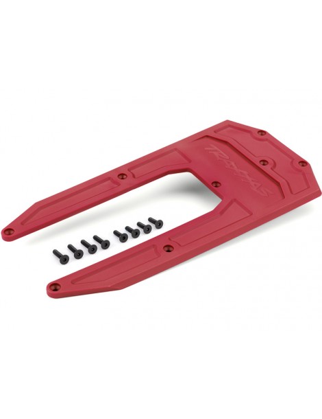 Traxxas Skidplate, chassis, red (fits Sledge)