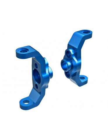 Traxxas Caster blocks, 6061-T6 aluminum (blue-anodized) (left & right)
