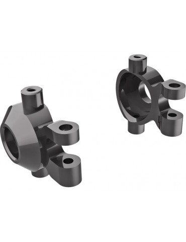 Traxxas Steering blocks, 6061-T6 aluminum (dark titanium-anodized) (left & right)