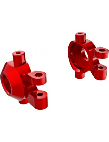Traxxas Steering blocks, 6061-T6 aluminum (red-anodized) (left & right)