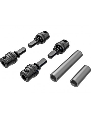 Traxxas Driveshafts, center, male (4)/ driveshafts, center, female, aluminum (dark titanium-anodized