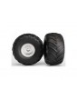 Traxxas Wheels 3.0/2.0", satin chrome wheels, 19mm, Terra Groove tires, foam inserts (pair)