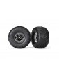 Traxxas Wheels 3.0/2.0", chrome wheels, Terra Groove tires, foam inserts (2)