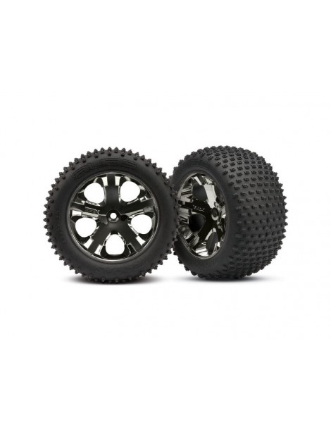 Traxxas Tires & wheels 2.8", All-Star black chrome wheels, Alias tires (2) (rear)