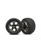 Traxxas Tires & wheels 2.8", All-Star black chrome wheels, Alias tires (2) (rear)