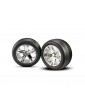Traxxas Tires & wheels 2.8", All-Star chrome wheels, Ribbed tires (2) (electric front)