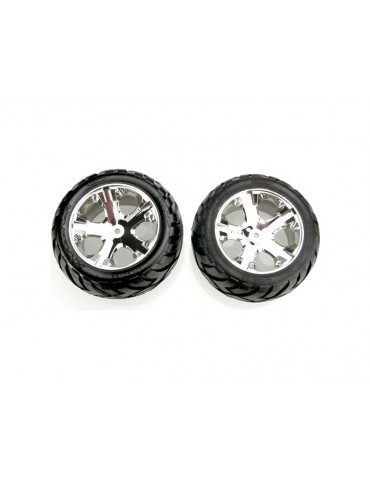 Traxxas Tires & wheels 2.8", All Star chrome wheels, Anaconda tires (pair) (electric rear)