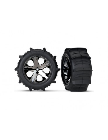 Traxxas Tires & wheels 2.8" All-Star black chrome / Paddle (2)