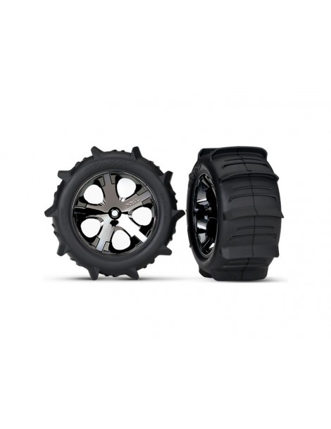 Traxxas Tires & wheels 2.8" All-Star black chrome / Paddle (2)