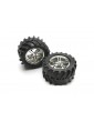Traxxas Tires & wheels 3.8", split spoke H14 chrome wheels, Maxx Chevron tires (pair)
