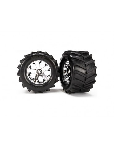 Traxxas Wheels 2.8" All-Star chrome, Maxx tires, foam inserts (2)