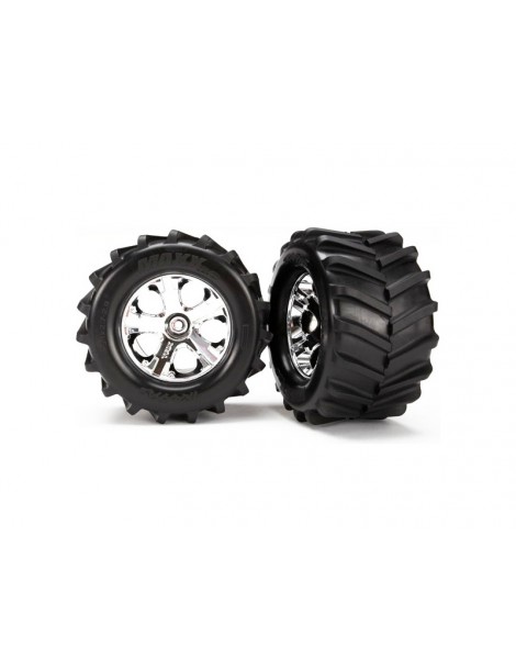 Traxxas Wheels 2.8" All-Star chrome, Maxx tires, foam inserts (2)