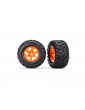 Traxxas Tires & wheels 4.3/5.7", X-Maxx orange wheels, Maxx AT tires (pair)