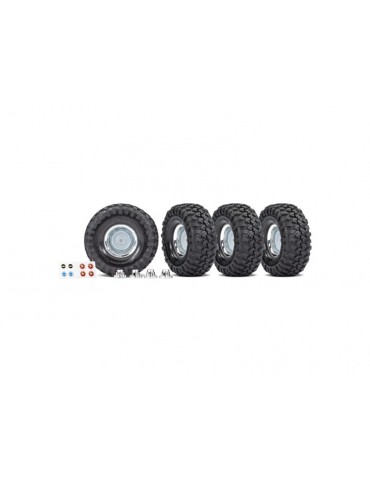 Traxxas Tires and wheels 1.9", chrome wheels, Canyon Trail tires (4)