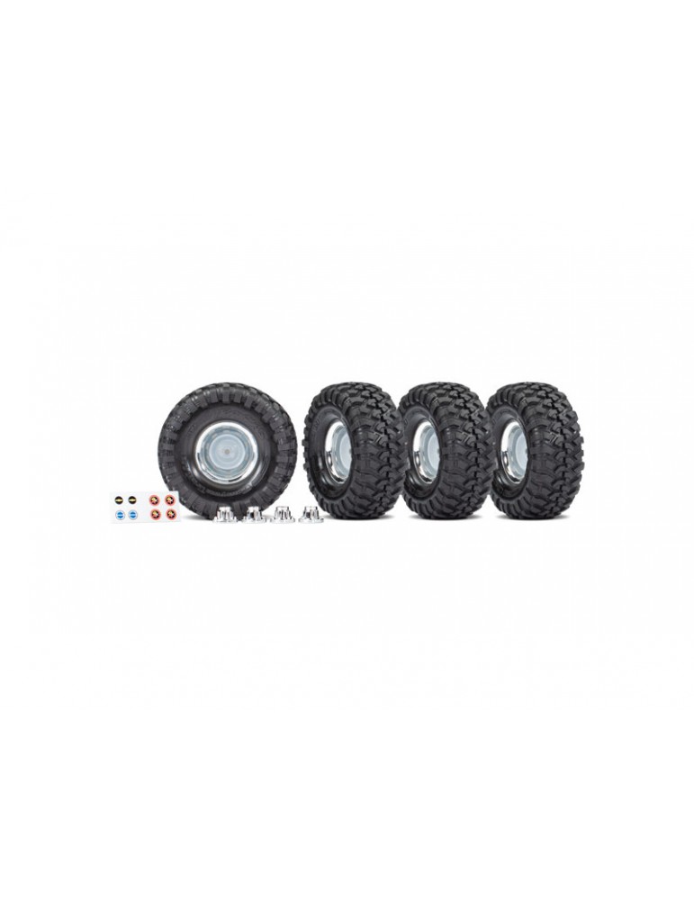 Traxxas Tires and wheels 1.9", chrome wheels, Canyon Trail tires (4)