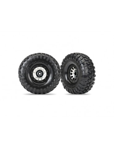 Traxxas Tires & wheels 2.2", Method 105 black chrome wheels, Canyon Trail tires (pair)