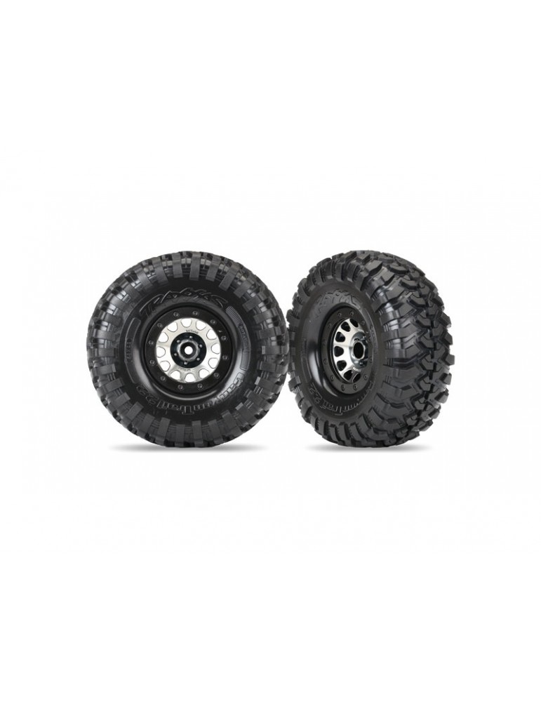 Traxxas Tires & wheels 2.2", Method 105 black chrome wheels, Canyon Trail tires (pair)