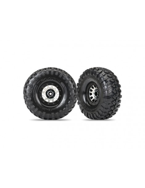 Traxxas Tires & wheels 2.2", Method 105 black chrome wheels, Canyon Trail tires (pair)