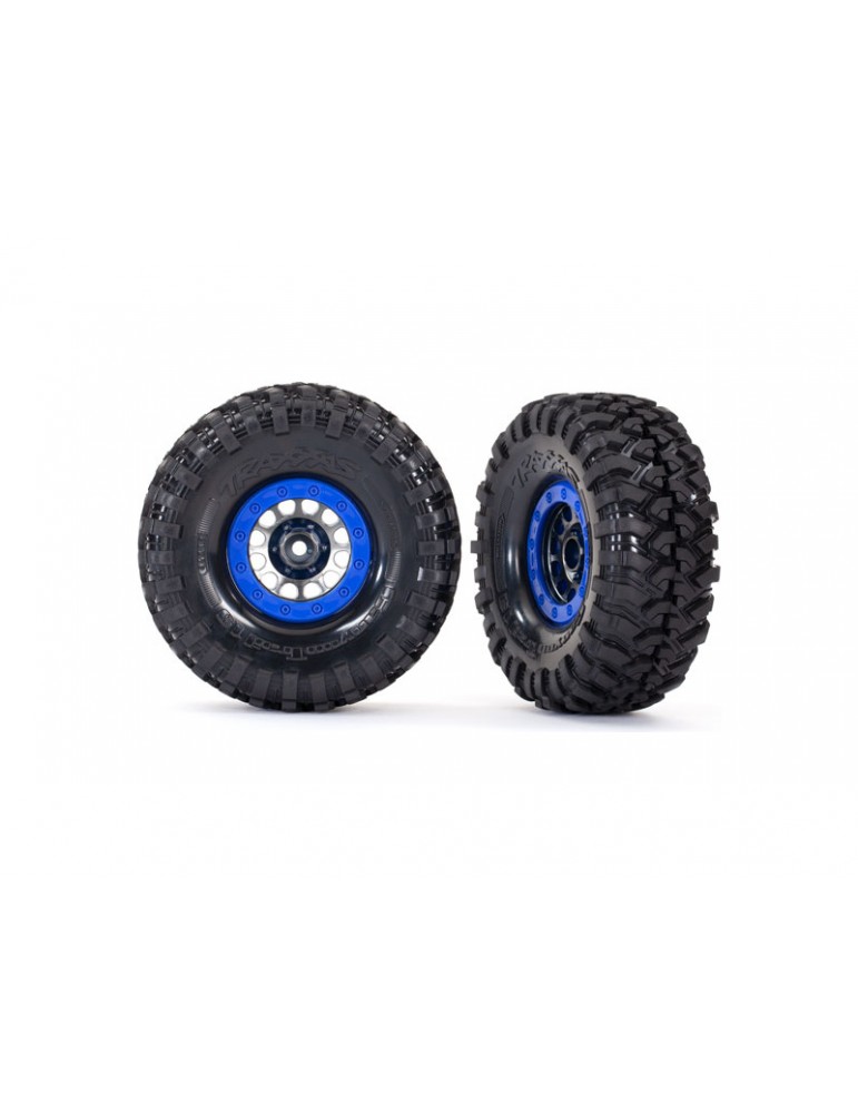 Traxxas Tires and wheels 1.9", Method 105 black chrome wheels, Canyon Trail tires (pair)