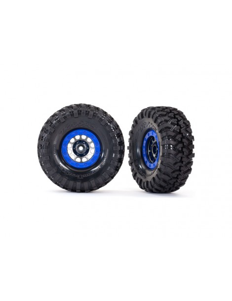 Traxxas Tires and wheels 1.9", Method 105 black chrome wheels, Canyon Trail tires (pair)