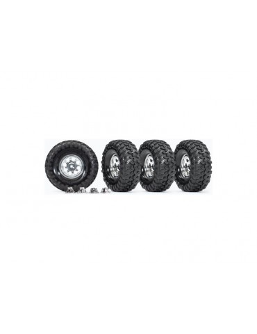 Traxxas Tires and wheels 1.9", classic chrome wheels, Canyon Trail tires (4)