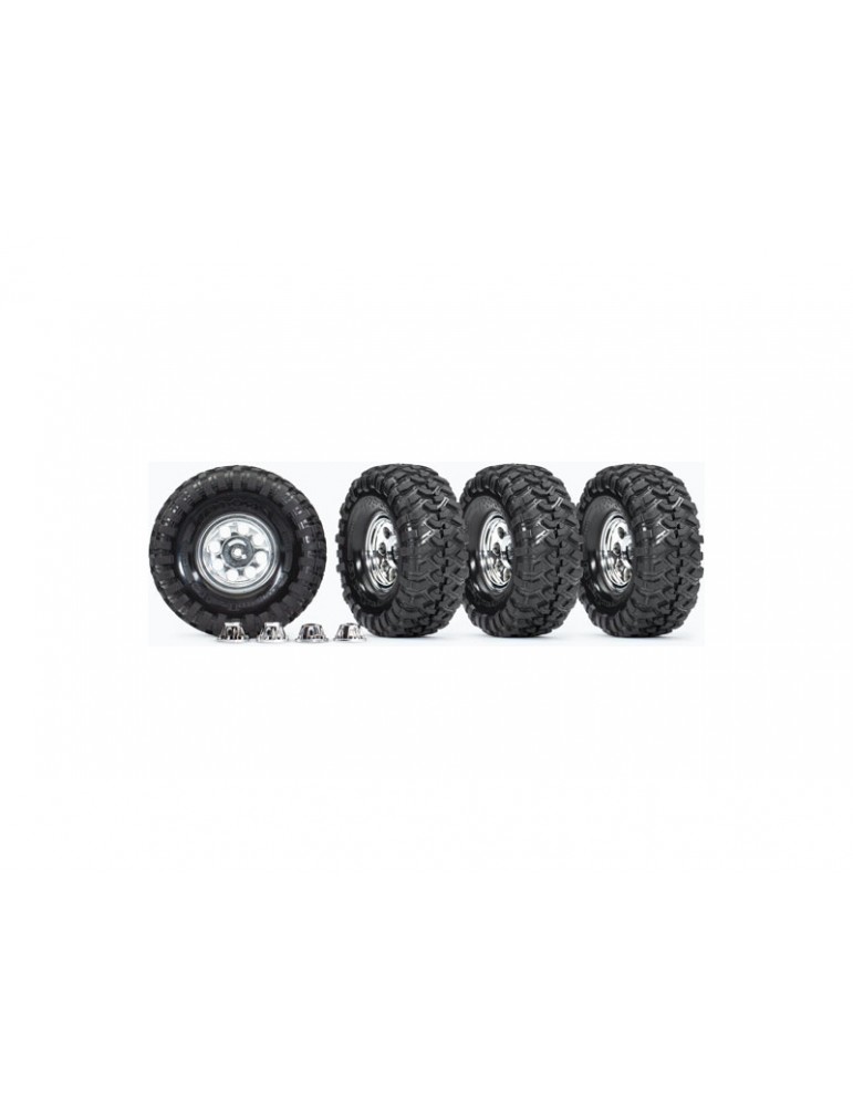 Traxxas Tires and wheels 1.9", classic chrome wheels, Canyon Trail tires (4)
