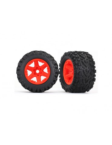 Traxxas Tires & wheels 3.8", orange wheels, Talon EXT tires (pair2)