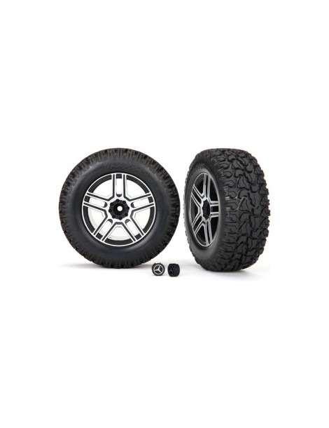 Traxxas Tires and wheels 2.6" (2)/ center caps (2) (requires 8255A)