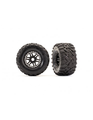 Traxxas Tires & wheels 2.8", black wheels, Maxx All-Terrain tires (2)