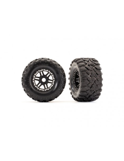 Traxxas Tires & wheels 2.8", black wheels, Maxx All-Terrain tires (2)