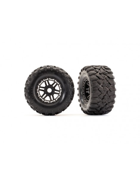 Traxxas Tires & wheels 2.8", black wheels, Maxx All-Terrain tires (2)