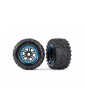 Traxxas Tires & wheels 2.8", black-blue wheels, Maxx All-Terrain tires (2)