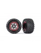 Traxxas Tires & wheels 2.8", black-red wheels, Maxx All-Terrain tires (2)