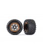 Traxxas Tires & wheels 2.8", black-orange wheels, Maxx All-Terrain tires (2)