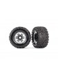 Traxxas Tires & wheels 2.8", black-satin chrome wheels, Maxx All-Terrain tires (2)