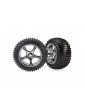 Traxxas Tires & wheels 2.2", Tracer chrome wheels, Alias tires (2) (rear)