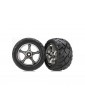 Traxxas Tires & wheels 2.2", Tracer chrome, Anaconda tires (2) (rear)
