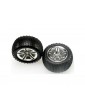 Traxxas Tires & wheels 2.8", Twin-Spoke chrome wheels, Alias tires (2)