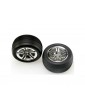 Traxxas Tires & wheels 2.8", Twin-Spoke chrome wheels, Ribbed tires (2) (nitro front)