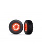Traxxas Tires & wheels 2.2/3.0", SCT Split-Spoke orange wheel, SCT tire (2) (4WD f/r, 2WD rear)