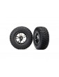 Traxxas Tires & wheels 2.2/3.0", SCT Split-Spoke black chrome wheel, KM2 tire (2) (4WD f/r, 2WD r)
