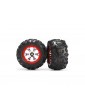 Traxxas Tires & wheels 2.2", Geode chrome-red wheels, Canyon AT tires (pair)